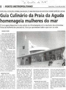 Guia Culinário da Praia da Aguda homenageia mulheres do mar