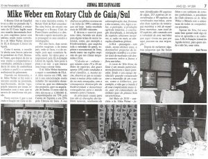 Mike Weber em Rotary Club de Gaia/Sul