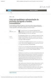 Gaia vai candidatar reformulação do portinho da Aguda a fundos comunitários